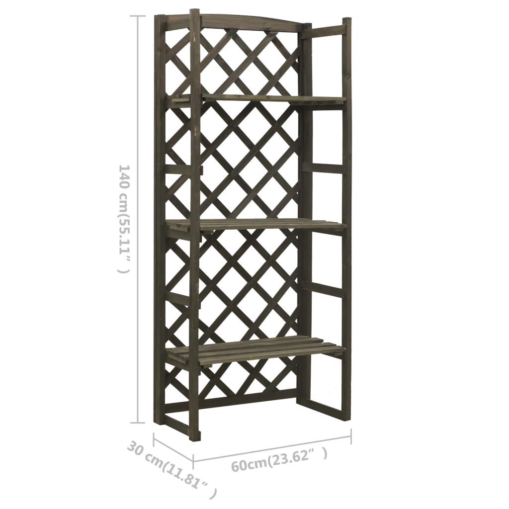 Plant Stand With Trellis Solid Fir Orange 314834