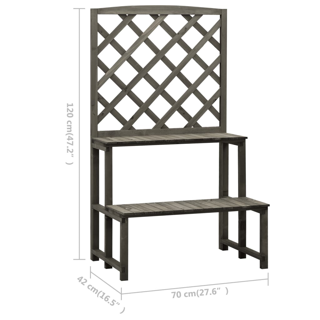 Plant Stand With Trellis Solid Fir Orange 314842