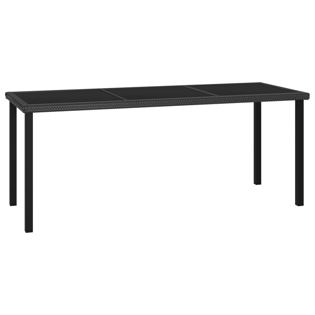 Patio Dining Table Poly Rattan Black 315114