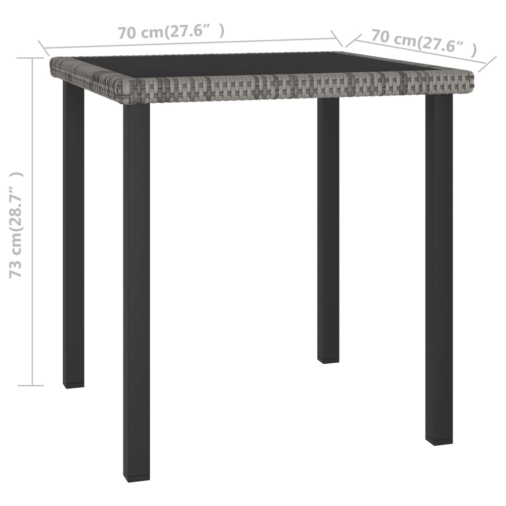 Patio Dining Table Poly Rattan Black 315114