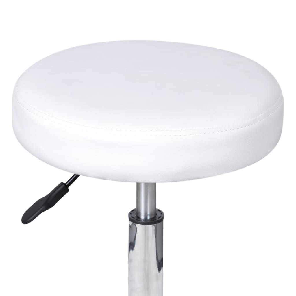 Office Stool Faux Leather White 325705