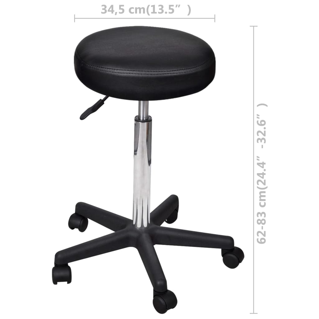 Office Stool Faux Leather White 325705