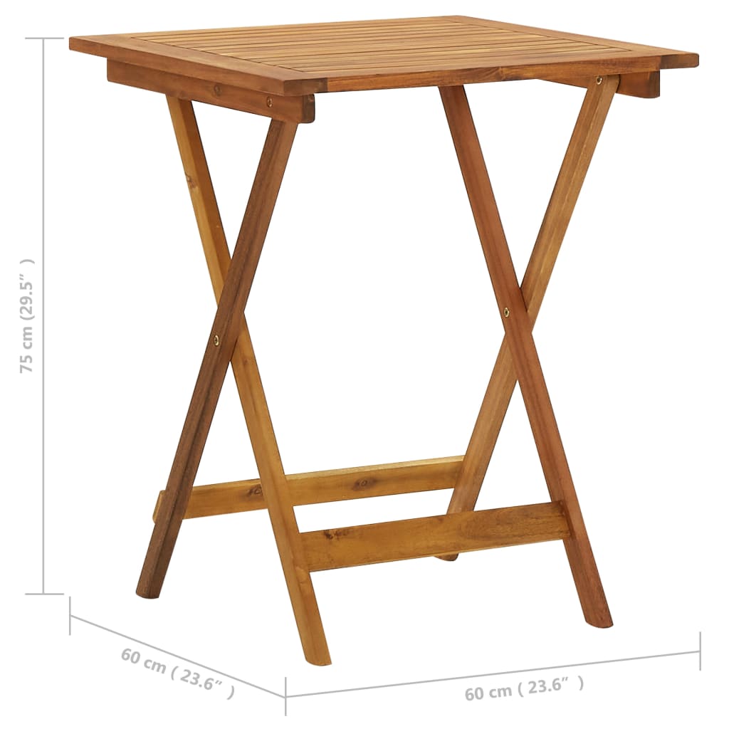 Folding Patio Table Solid Acacia Wood Brown 313594
