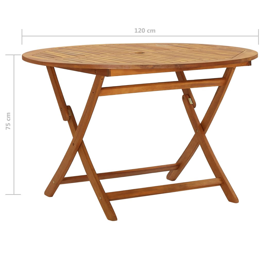 Folding Patio Table Solid Acacia Wood Brown 313600