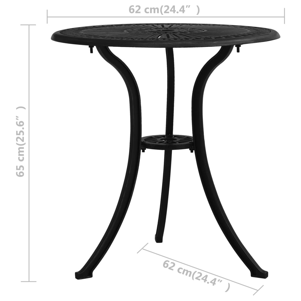 Patio Table Cast Aluminum Black 315580