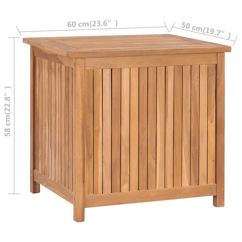 Patio Storage Box Solid Teak Wood Brown 315379