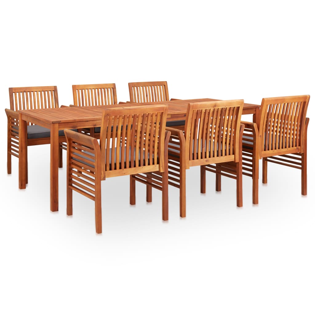 Patio Dining Set With Cushions Solid Acacia Wood Bro 3058080