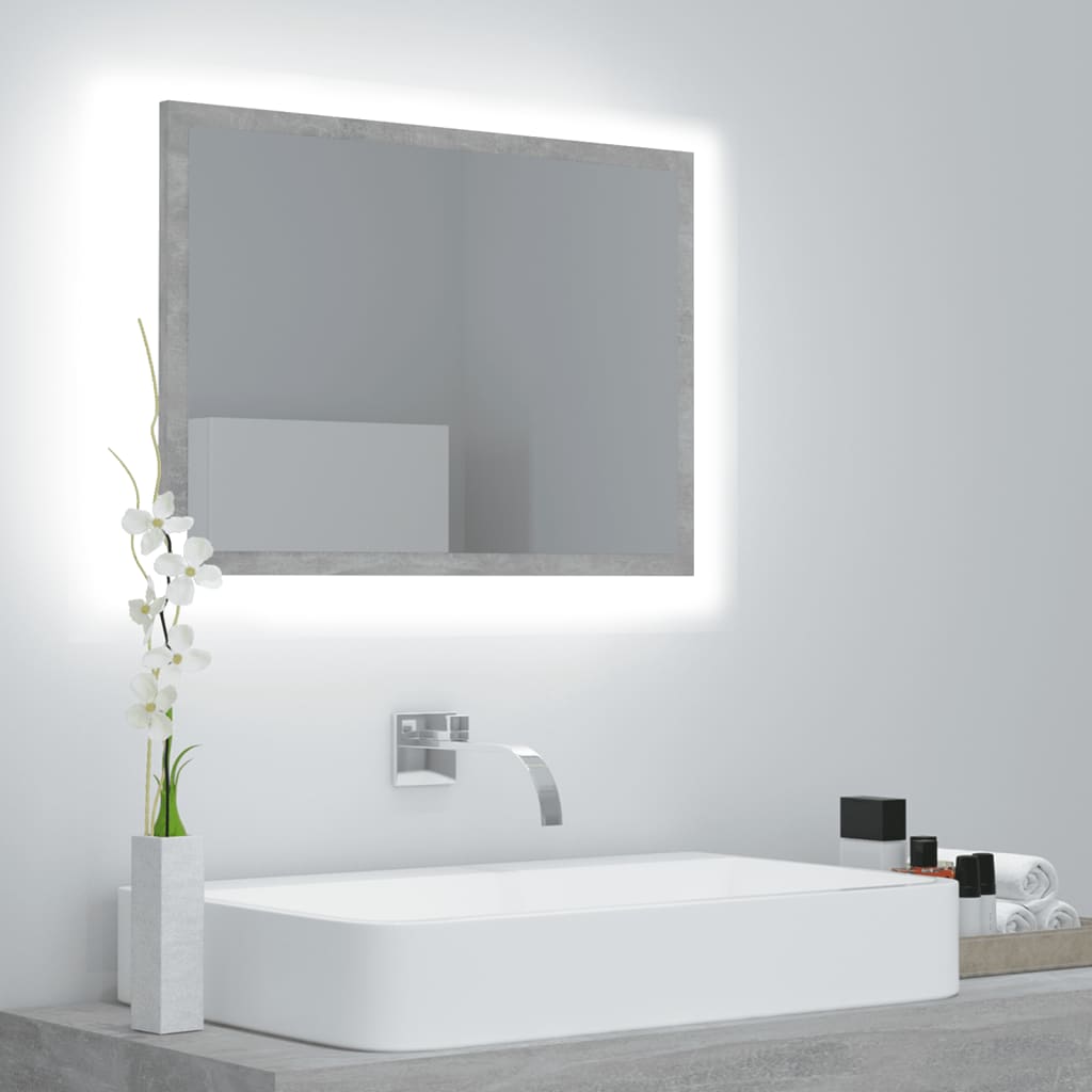 Led Bathroom Mirror Concrete Gray Grey 804920