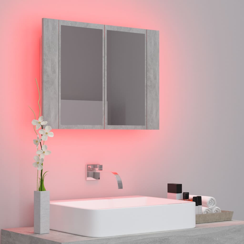 Led Bathroom Mirror Cabinet Concrete Gray Grey 804960