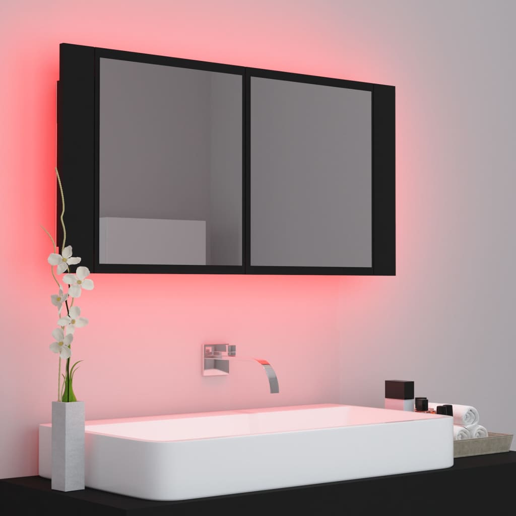 Led Bathroom Mirror Cabinet White 804972