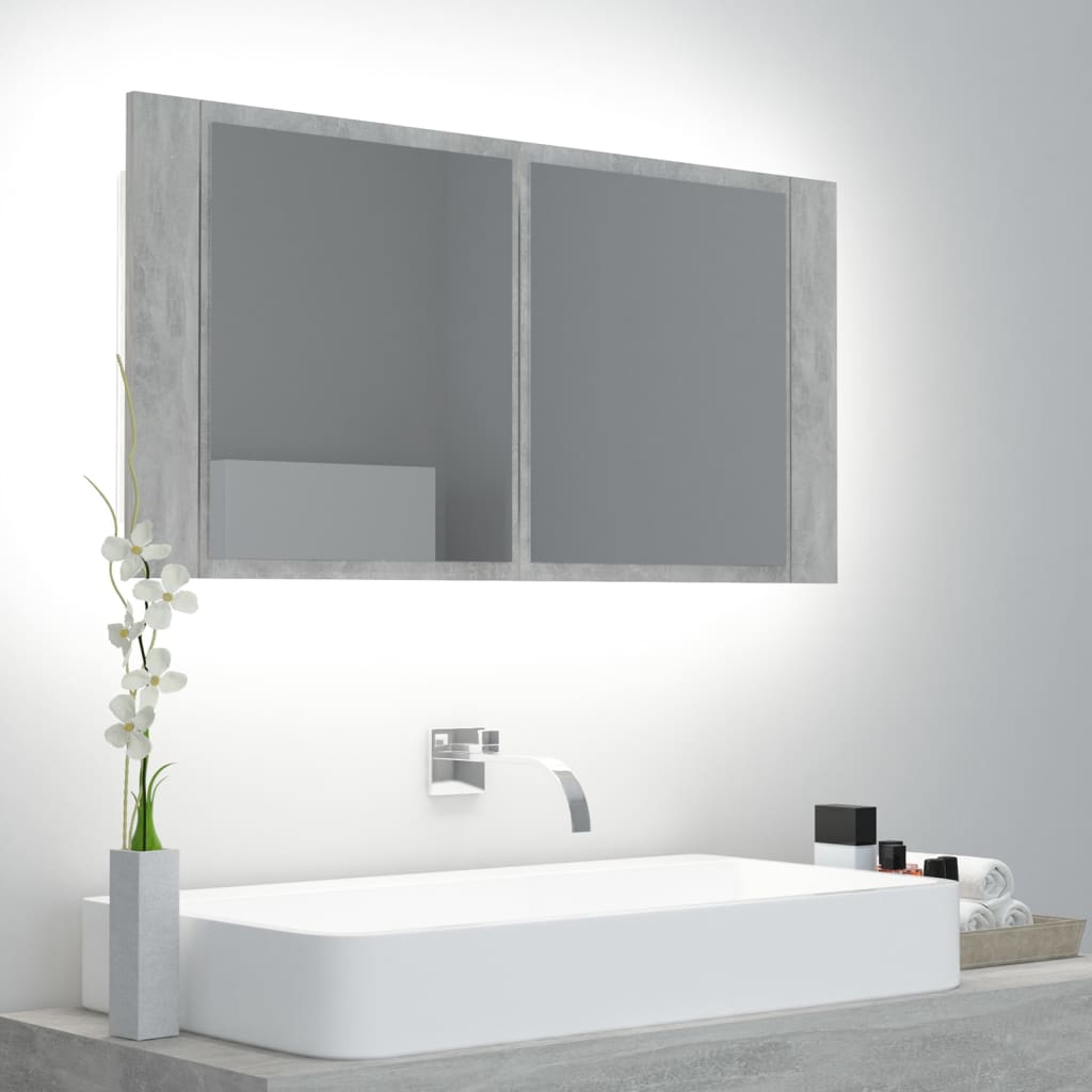 Led Bathroom Mirror Cabinet White 804972