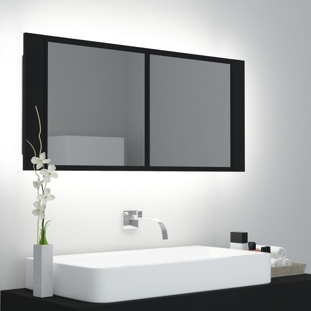 Led Bathroom Mirror Cabinet White 804980