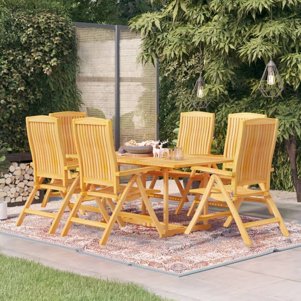 Patio Dining Set With Cushions Solid Teak Wood Brown 3059570