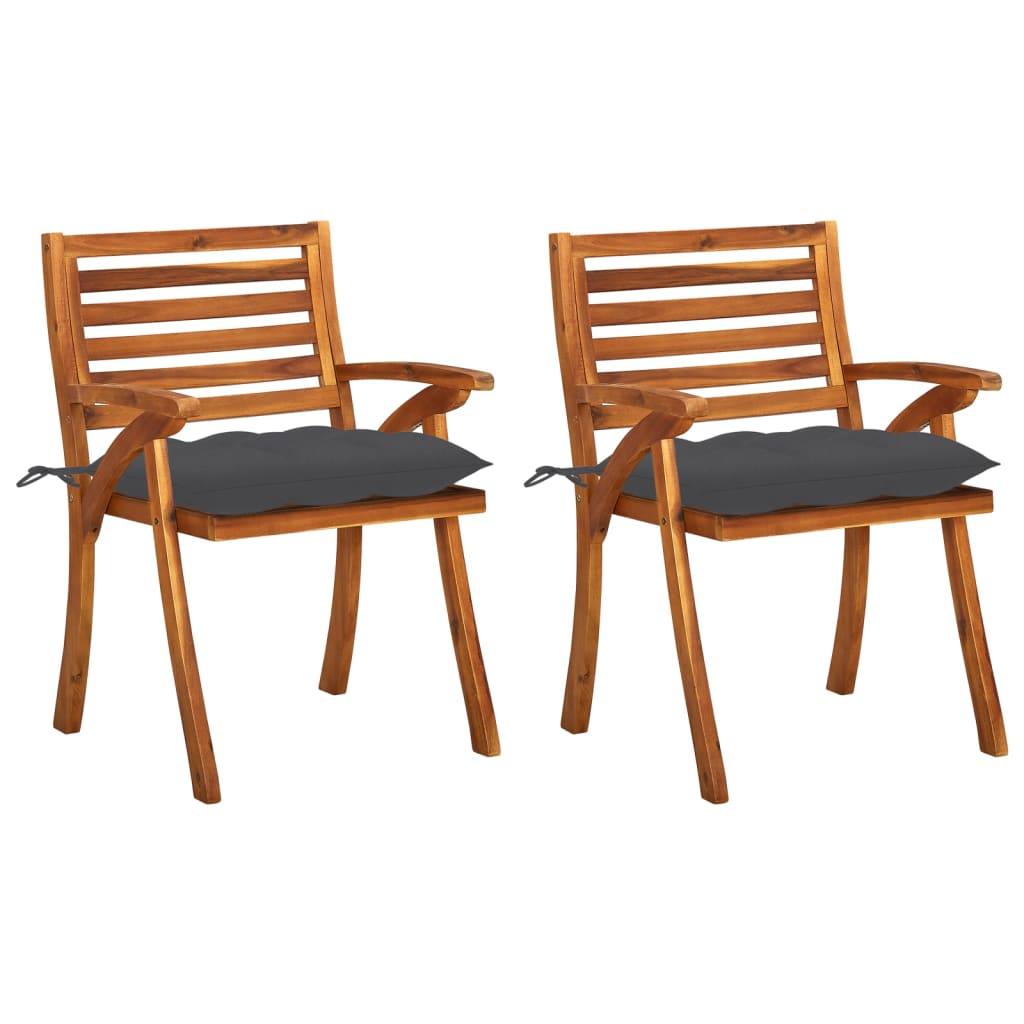 Patio Dining Chairs With Cushions Solid Acacia Wood 3060825