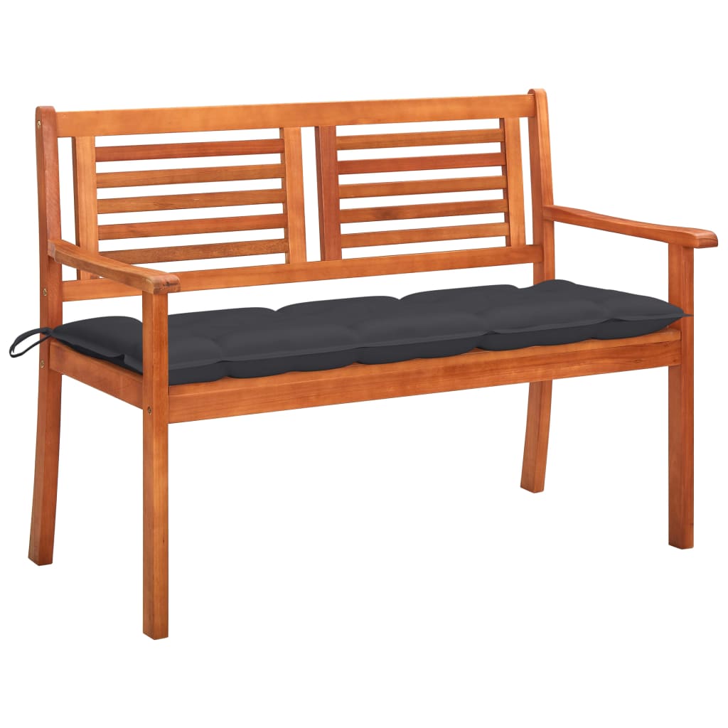 Seater Patio Bench With Cushion Solid Eucalyptus Woo 3060984
