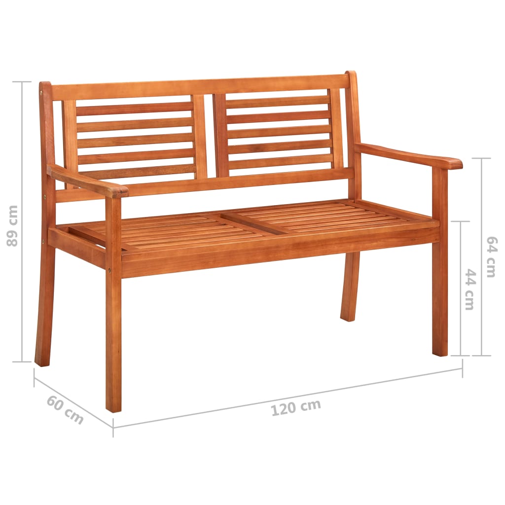 Seater Patio Bench With Cushion Solid Eucalyptus Woo 3060990