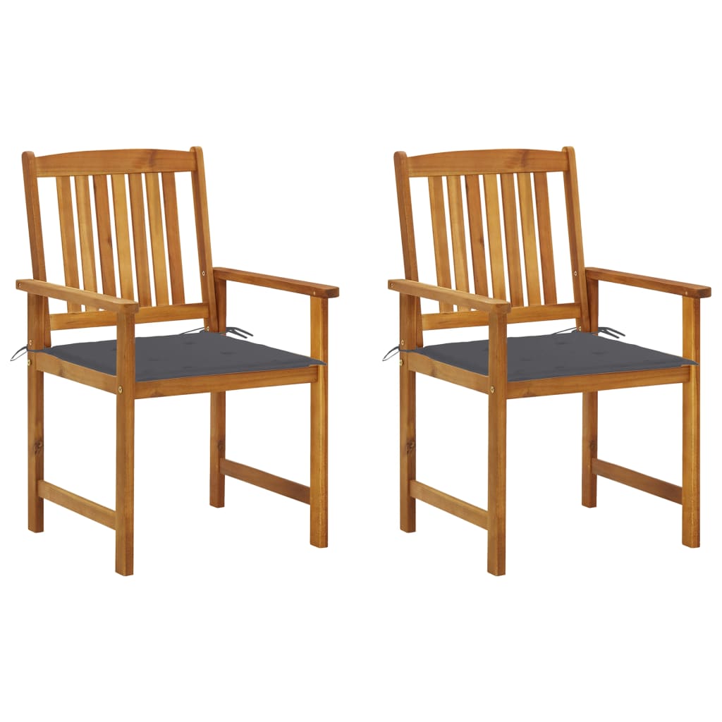 Directors Chairs With Cushions Solid Acacia Wood Bro 3061167