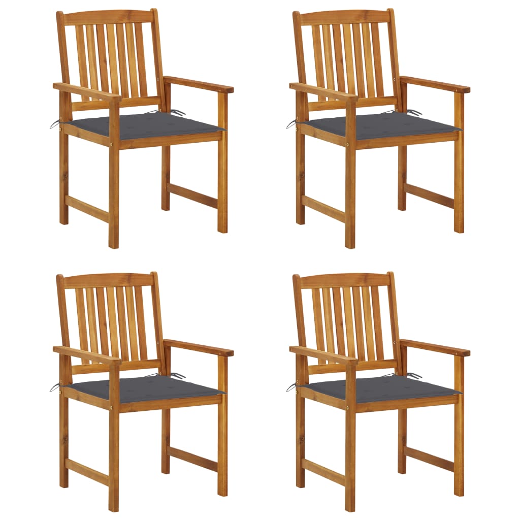 Directors Chairs With Cushions Solid Acacia Wood Bro 3061167