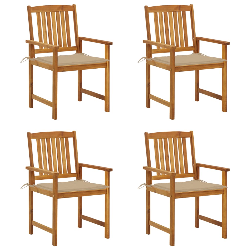 Directors Chairs With Cushions Solid Acacia Wood Bro 3061170