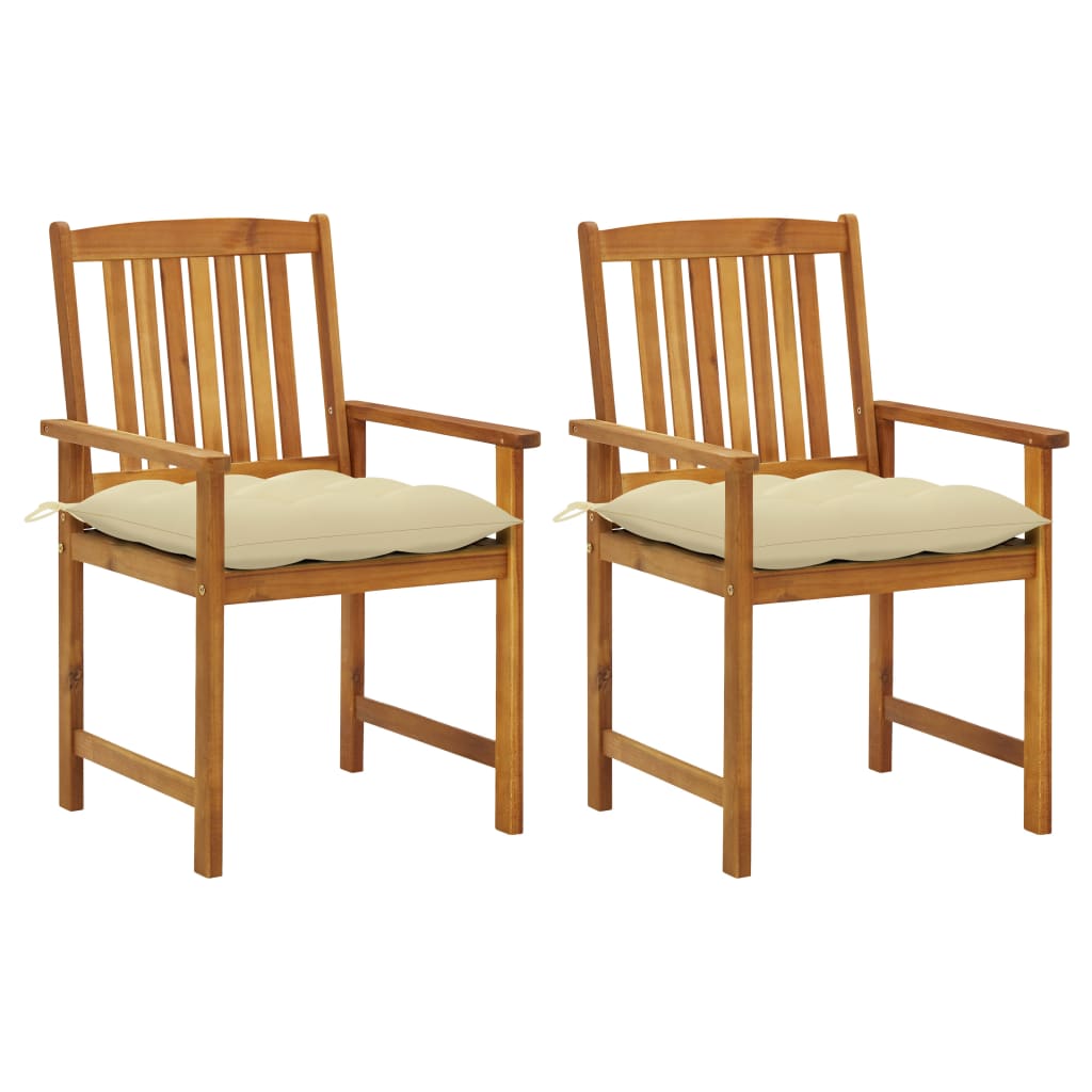 Directors Chairs With Cushions Solid Acacia Wood Bro 3061200