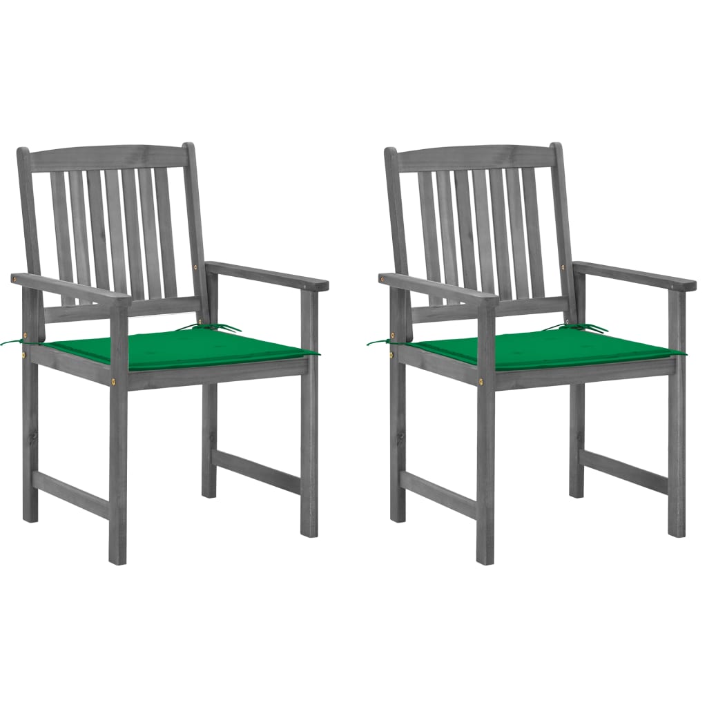 Directors Chairs With Cushions Gray Solid Acacia Woo 3061231