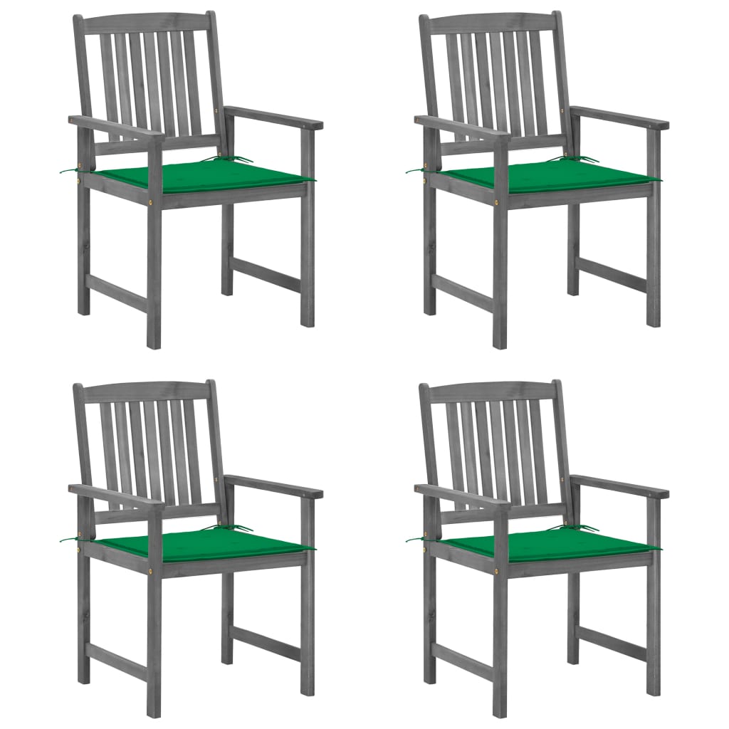Directors Chairs With Cushions Gray Solid Acacia Woo 3061231
