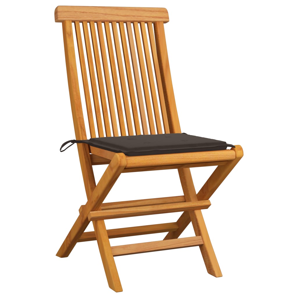 Patio Chairs With Cushions Solid Teak Wood Anthracit 3062460