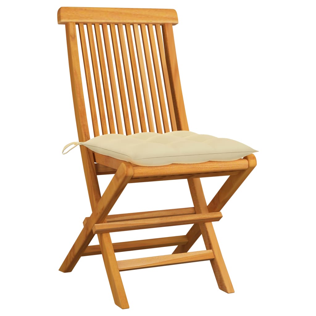 Patio Chairs With Cushions Solid Teak Wood Anthracit 3062475