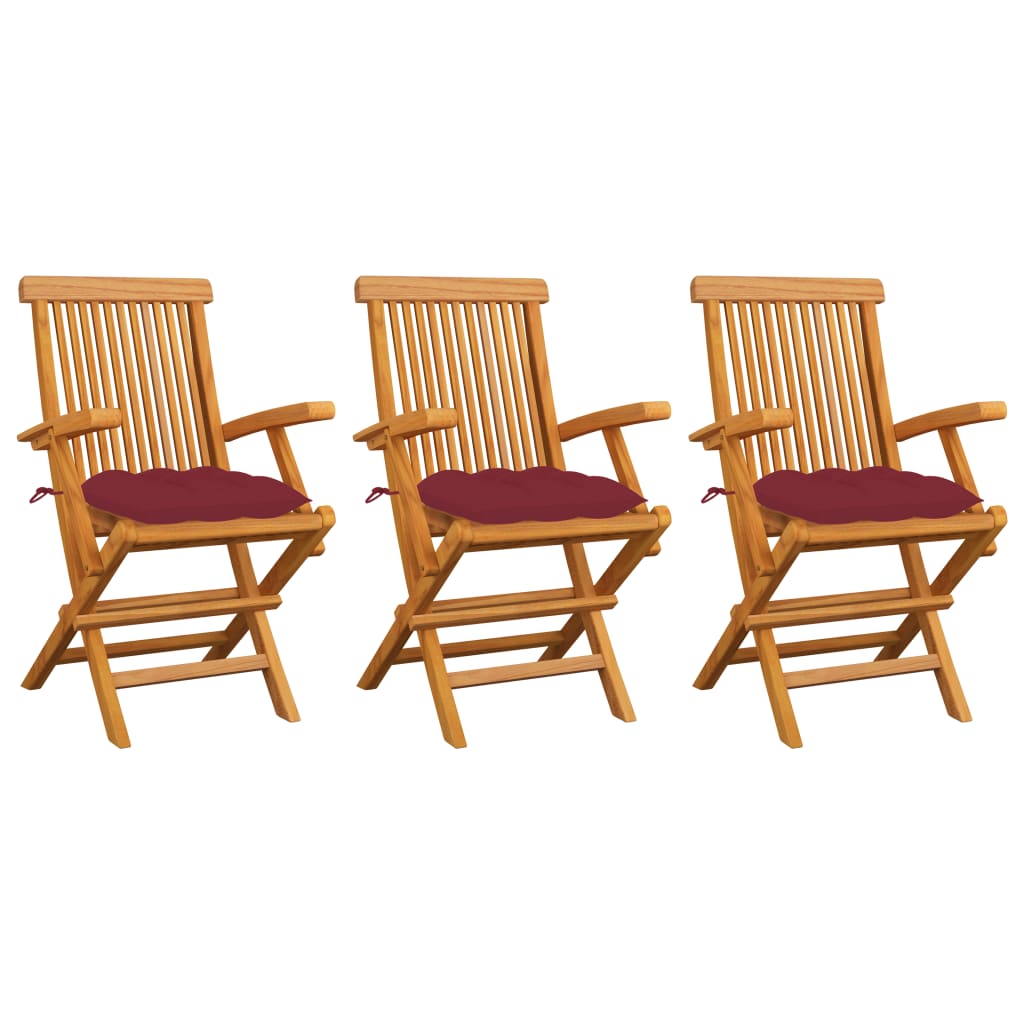 Patio Chairs With Gray Cushions Solid Teak Wood Grey 3062530