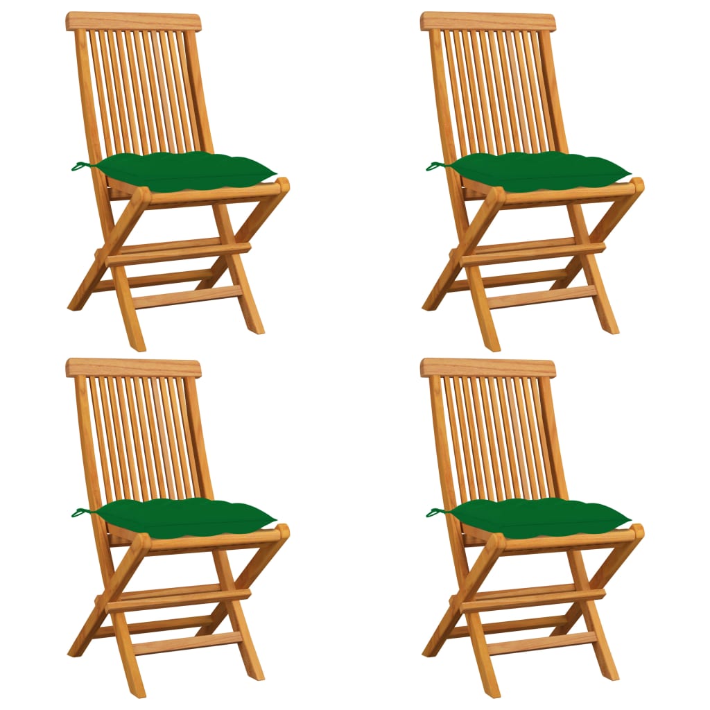Patio Chairs With Cushions Solid Teak Wood Anthracit 3062583