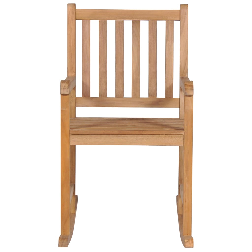 Rocking Chair With Cushion Solid Teak Wood Anthracit 3062757