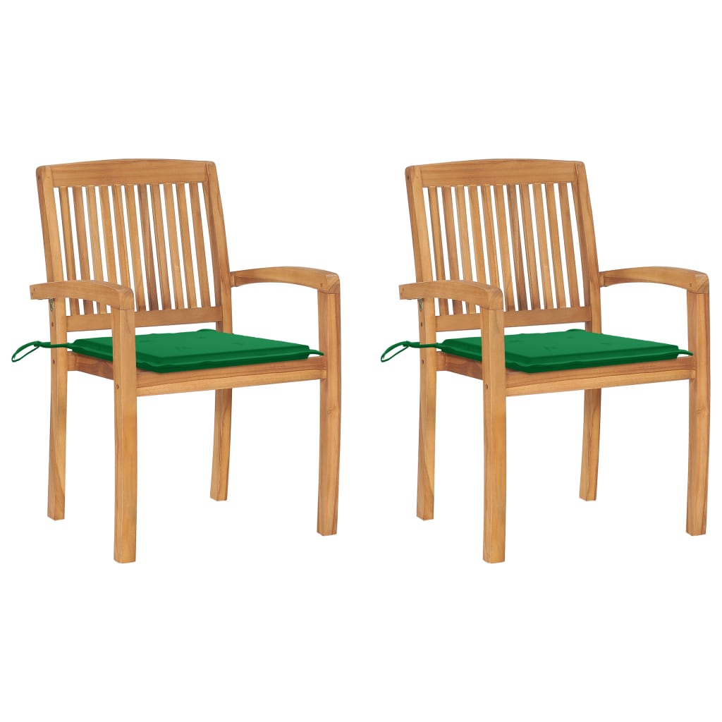 Patio Chairs With Cushions Solid Teak Wood Anthracit 3063252