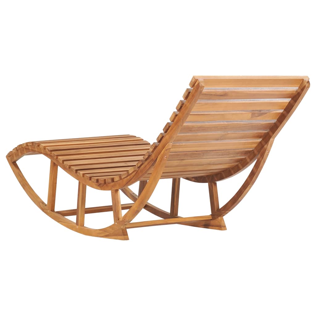 Rocking Sun Lounger With Cushion Solid Teak Wood Ant 3063333