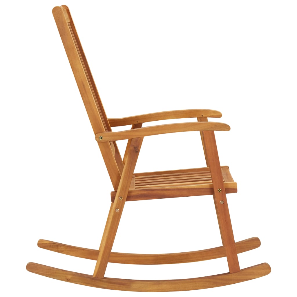 Rocking Chair With Cushions Solid Acacia Wood Brown 3064179