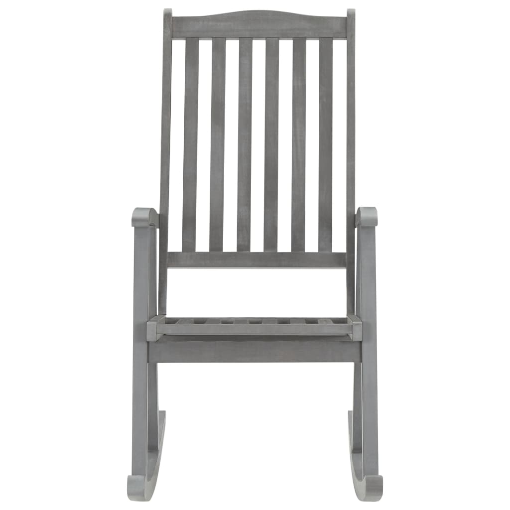 Rocking Chair With Cushions Gray Solid Acacia Wood G 3064209