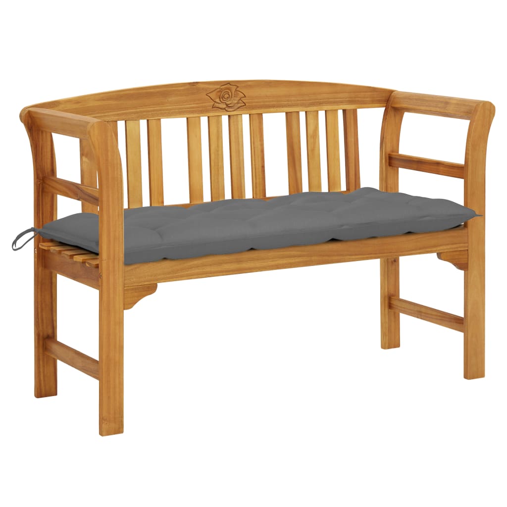 Patio Bench With Cushion Solid Acacia Wood Brown 3064300