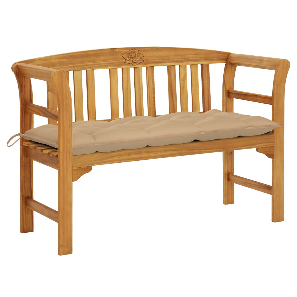 Patio Bench With Cushion Solid Acacia Wood Brown 3064310