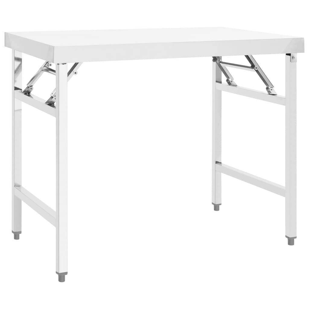 Kitchen Folding Work Table Stainless Steel 326156
