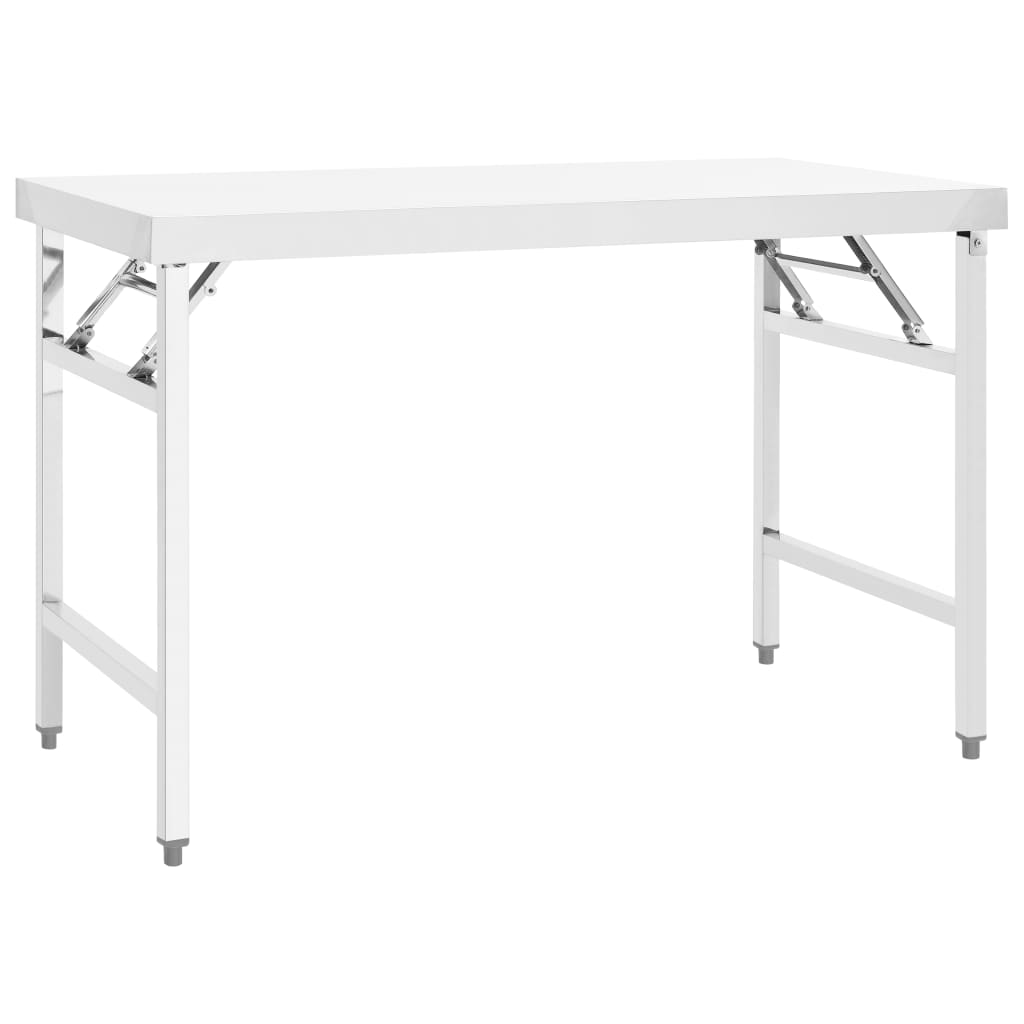 Kitchen Folding Work Table Stainless Steel 326156