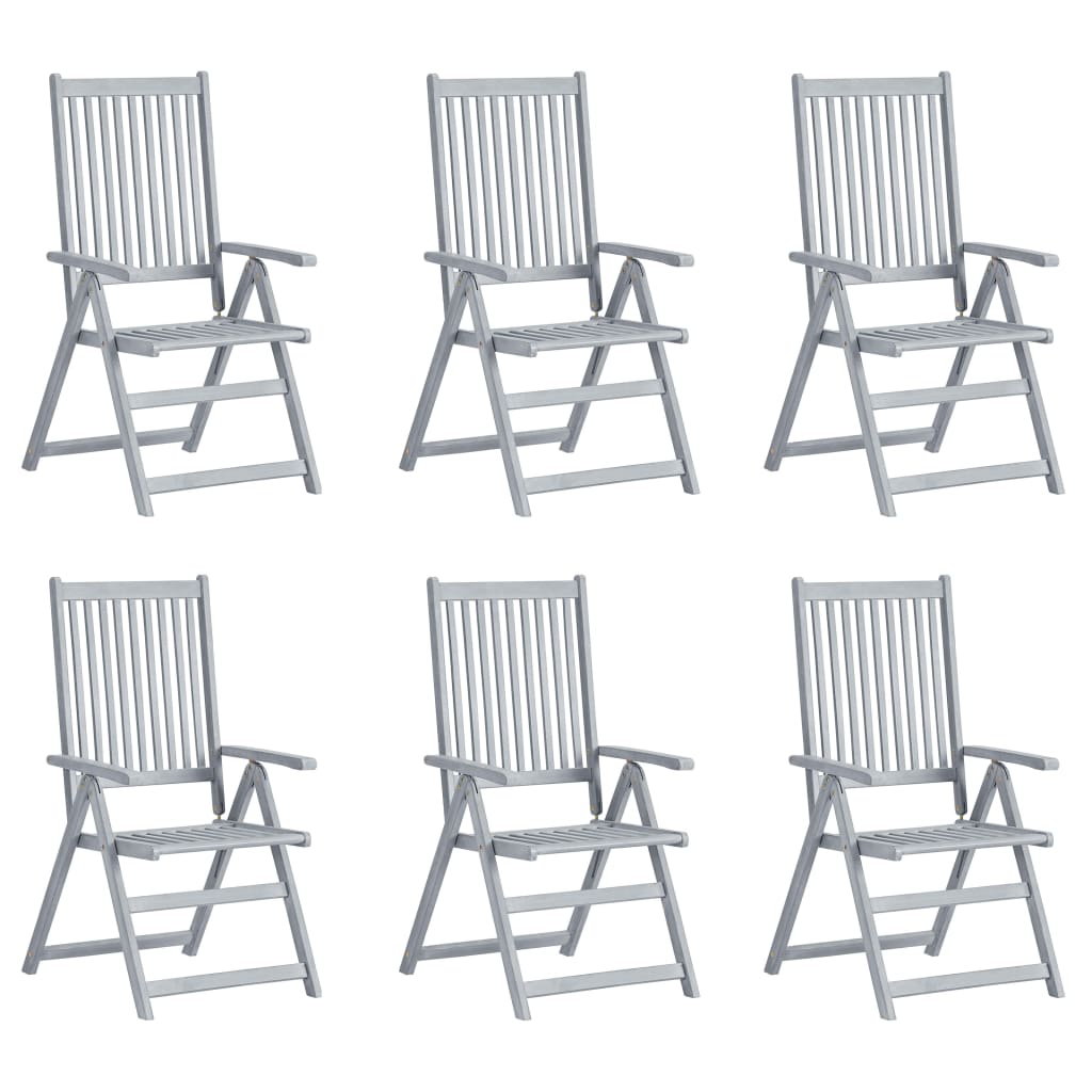 Patio Reclining Chairs With Cushions Solid Acacia Wo 3065317