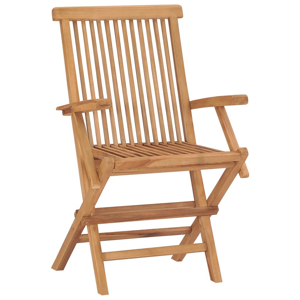Patio Chairs With Cushions Solid Teak Wood Anthracit 3065632