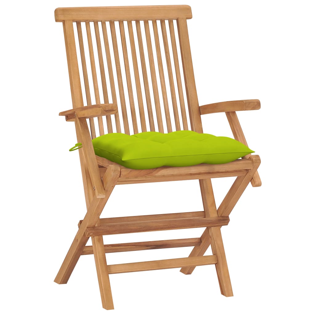 Patio Chairs With Cushions Solid Teak Wood Taupe 3065640