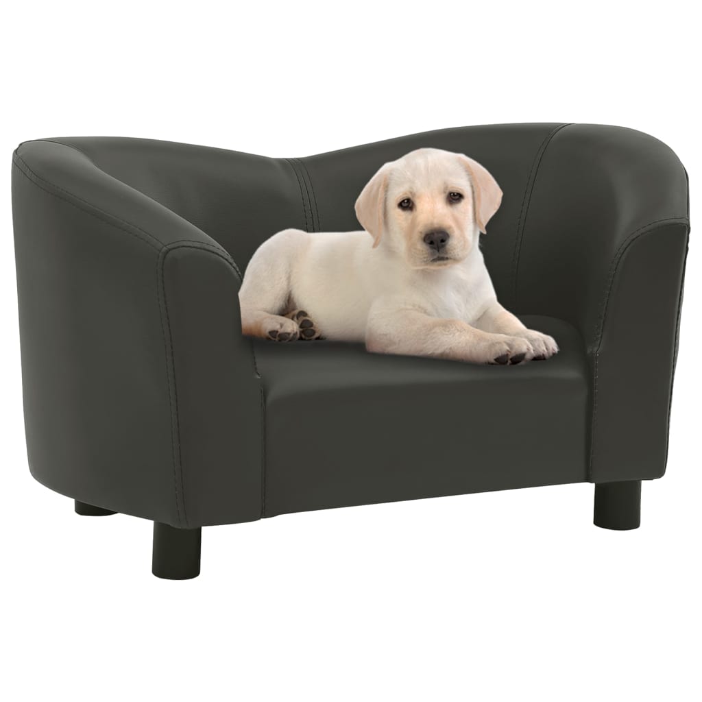 Dog Sofa Dark Gray Plush Grey 171022