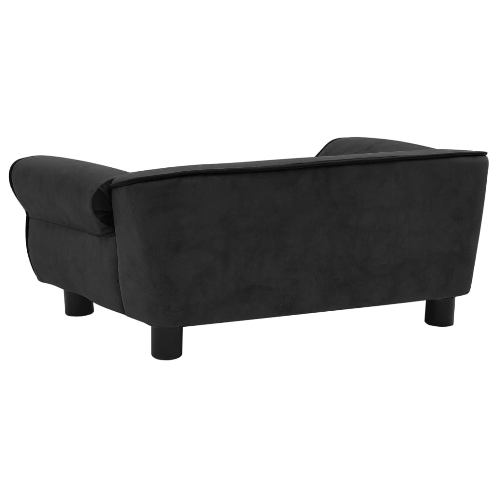 Dog Sofa Plush And Faux Leather Black 171032