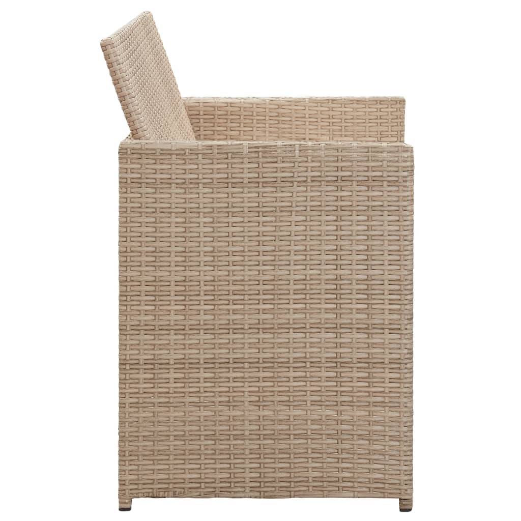 Seater Patio Sofa With Cushions Poly Rattan Beige 316000