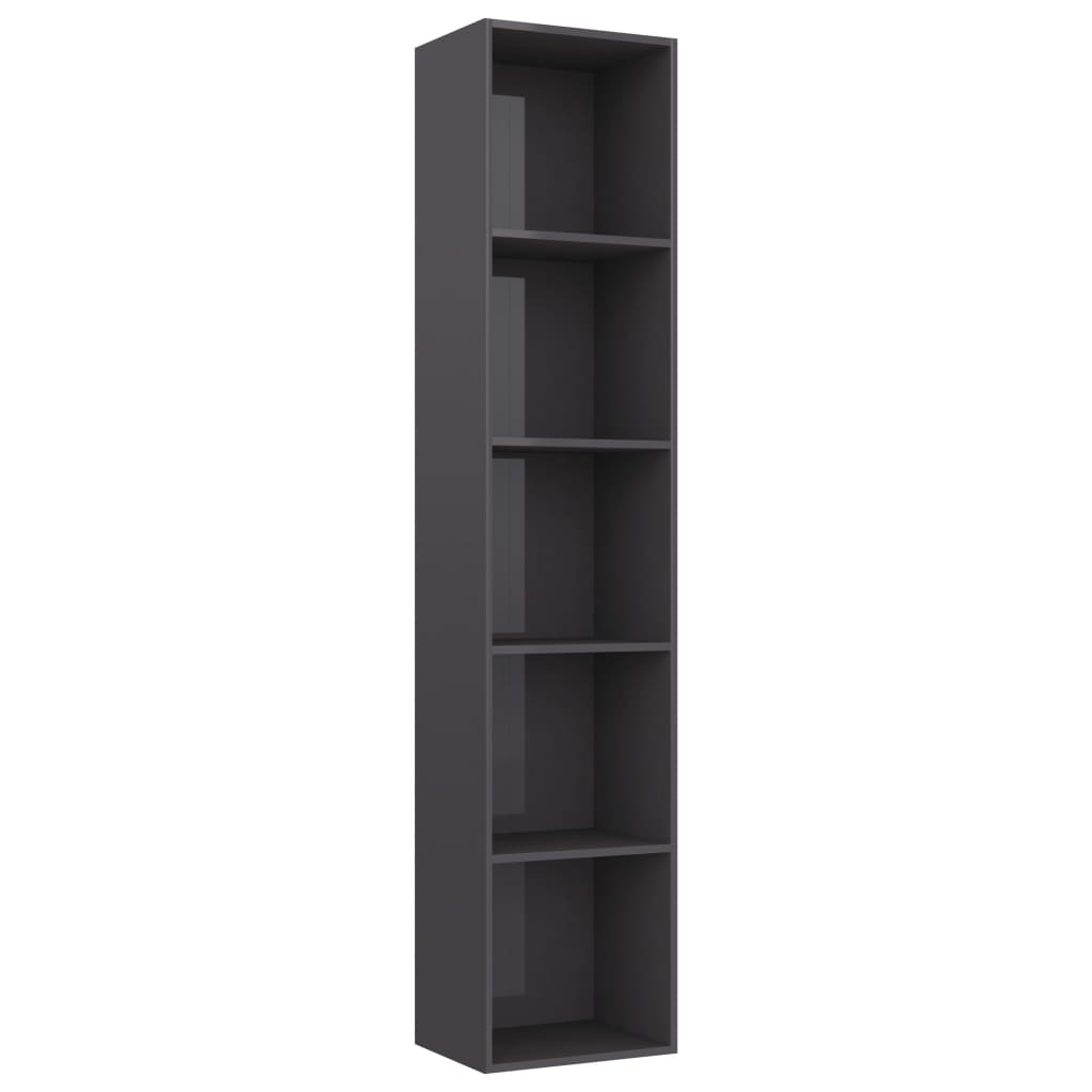 Book Cabinet High Gloss Gray Grey 805587