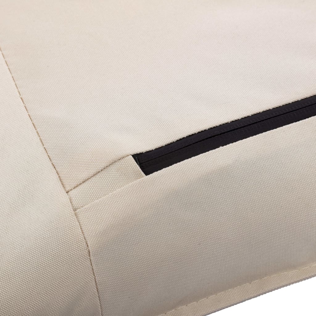 Foldable Sunlounger Oxford Fabric Cream White 316050
