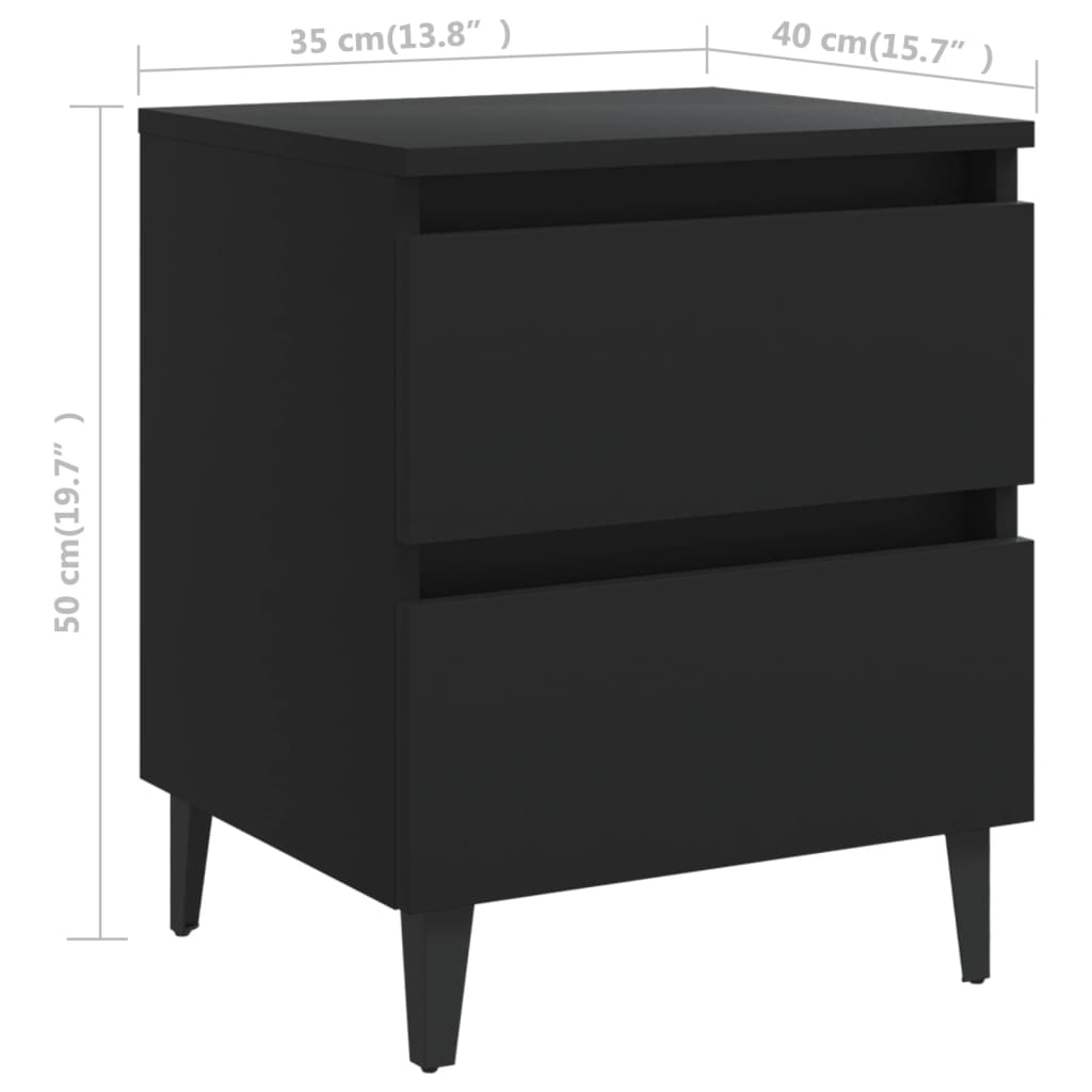 Bed Cabinets Black 805872