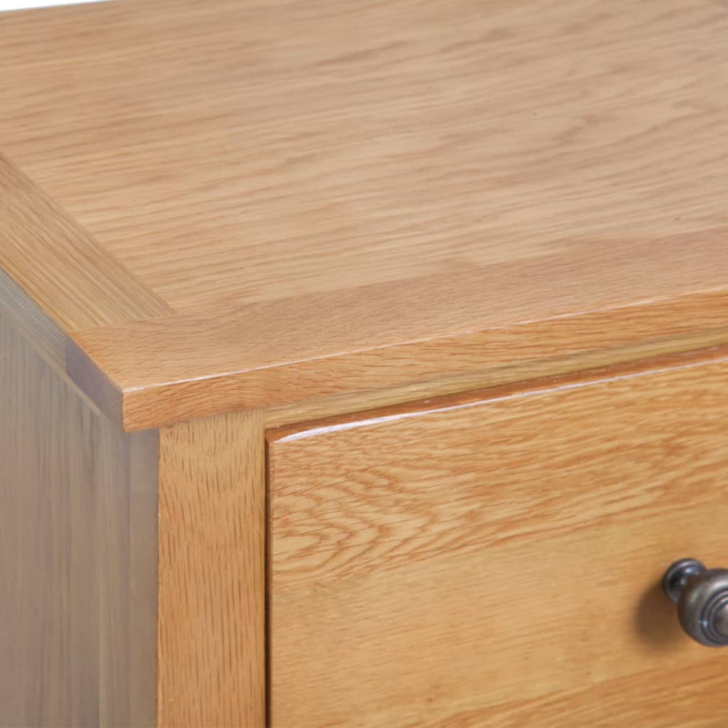 Tall Chest Of Drawers Solid Oak Wood Brown 329924