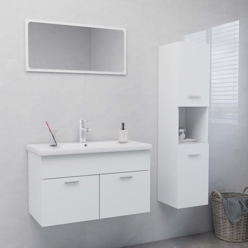 Bathroom Furniture Set And Sonoma Oak White 3071140